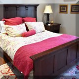 F38. Crate and Barrel queen bed. 60”h headboard - $595 